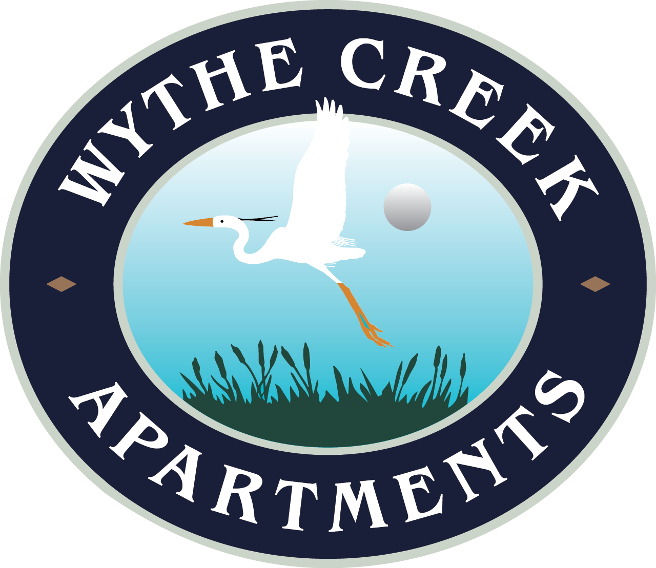 Logo with bird for Wythe Creek apartments